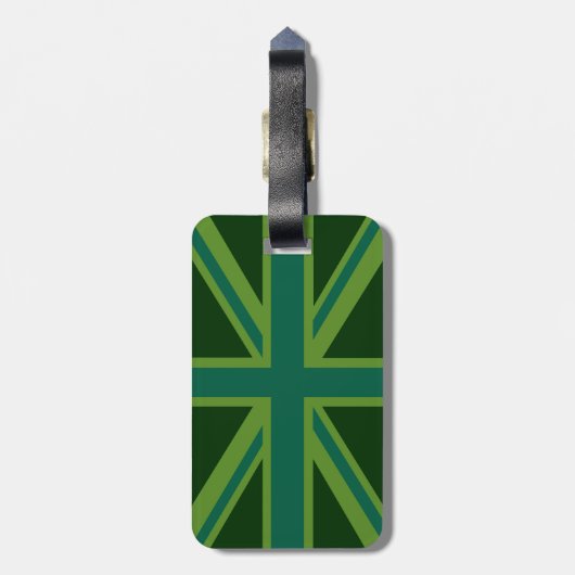 Groen Blauwgroen kalm houden en Jouw tekst Union J Bagagelabel (Achterkant verticaal)