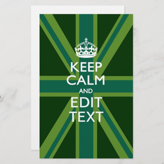 Groen Blauwgroen kalm houden en Jouw tekst Union J Briefpapier (Voorkant / Achterkant)