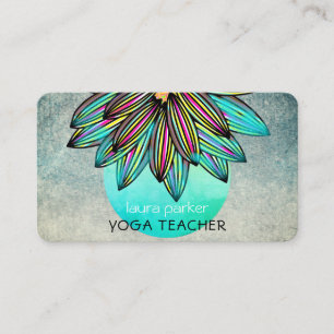 Groen Blauwgroen Lotus Flower Yoga Meditation Trai Visitekaartje