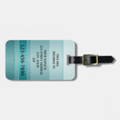 Groen Blauwgroen metallisch gestreept Bagagelabel (Voorkant horizontaal)