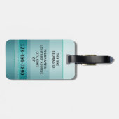 Groen Blauwgroen metallisch gestreept Bagagelabel (Achterkant horizontaal)