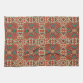 Groen Blauwgroen Roest Sinaasappel Beige Bruin Roo Theedoek (Horizontaal)