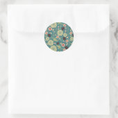 Groen Blauwgroen Roze Floral Toss Pattern Ronde Sticker (Tas)