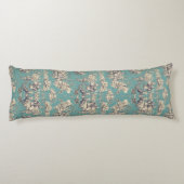  groen blauwgroen Toile de Jouy monogram Lichaamskussen (Achterkant)