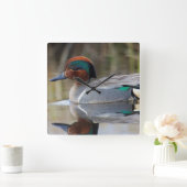 Groen Blauwgroen Vierkante Klok (Huis)