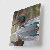 Groen Blauwgroen Vierkante Klok (Hoek)