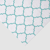 groen, blauwgroen, wit, morrocaan, quatrefoil, pat tissuepapier (Detail)