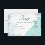 Groen Blauwgroen Zilver Kerstmis Prinses Quinceañe RSVP Kaartje<br><div class="desc">Groen Blauwgroen Zilver Kerstmis Prinses Quinceañera RSVP-kaart</div>