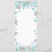 Groen Blauwgroen Zilver Kerstmis Sneeuwvlok Quince Menu (Achterkant)