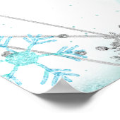 Groen Blauwgroen Zilver Winter Mis Quince Welkomst Poster (Hoek)