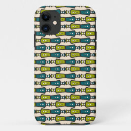 Groen Blauwgroen Zwart Cream Tribal iPhone 5/5s Ho 11 Hoesje