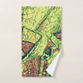 Groen bleek geel geverfd vulkanisch steenvormig on bad handdoek (Handdoek)