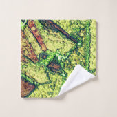 Groen bleek geel geverfd vulkanisch steenvormig on bad handdoek (Wasdoekje)
