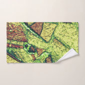 Groen bleek geel geverfd vulkanisch steenvormig on bad handdoek (Handdoek)