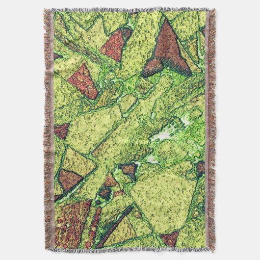 Groen bleek geel geverfd vulkanisch steenvormig on deken (Voorkant Verticaal)