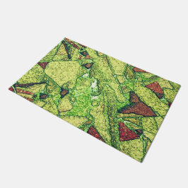 Groen bleek geel geverfd vulkanisch steenvormig on deurmat