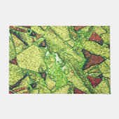 Groen bleek geel geverfd vulkanisch steenvormig on deurmat (Voorkant)