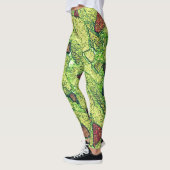 Groen bleek geel geverfd vulkanisch steenvormig on leggings (Links)