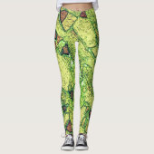 Groen bleek geel geverfd vulkanisch steenvormig on leggings (Voorkant)
