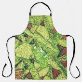 Groen bleek geel geverfd vulkanisch steenvormig on schort (Voorkant)