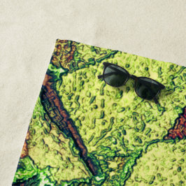 Groen bleek geel geverfd vulkanisch steenvormig on strandlaken