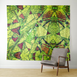 Groen bleek geel geverfd vulkanisch steenvormig on wandkleed