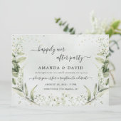 Groen blij eindigend trouwfeest Ontvangst Uitn. Kaart (Staand voorkant)