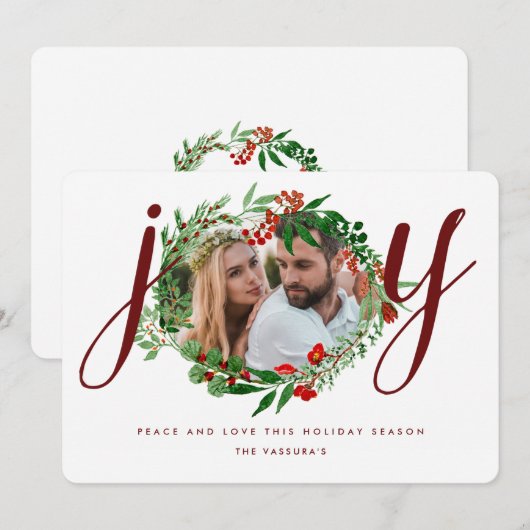 Groen blijde Foto Feestdagenkaart (Voorkant / Achterkant)