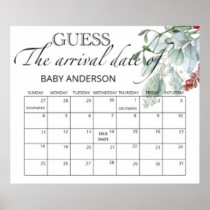 Groen blijf gok de uitgerekende datum kalender poster