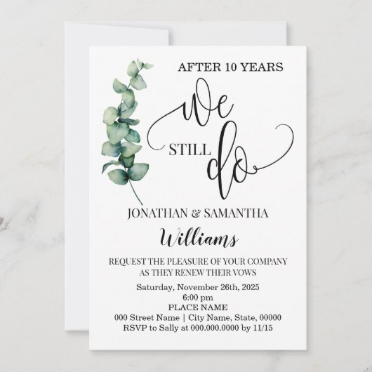 Groen blijf Ons trouwjubileum Kaart (Voorkant)