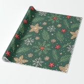 Groen blijvend feest cadeaupapier (Uitgerold)