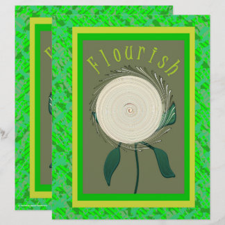 Groen Bloeiende Bloem Schrijfmachientje Papier 2-z