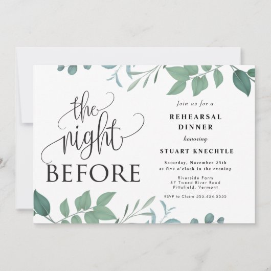 Groen bloeit de avond voor repetitie diner kaart (Voorkant)