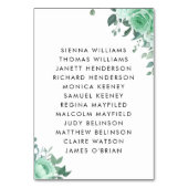 Groen Bloem Script Zitkaarten Terug Bruiloft Kaart (Achterkant)