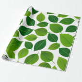 groen bloemblad cadeaupapier (Uitgerold)