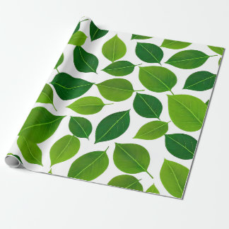 groen bloemblad cadeaupapier