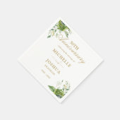 Groen Bloemen 50ste bruiloft Jubileum Servet (Hoek)