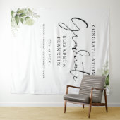 Groen Bloemen Afstuderen Foto Booth Achtergrond Wandkleed (In Situ (horizontaal))