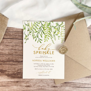 Groen Bloemen Baby Sprinkle Kaart