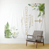 Groen Bloemen Bevestiging Foto Achtergrond Wandkleed (In Situ (horizontaal))