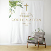 Groen Bloemen Bevestiging Foto Achtergrond Wandkleed (In situ)