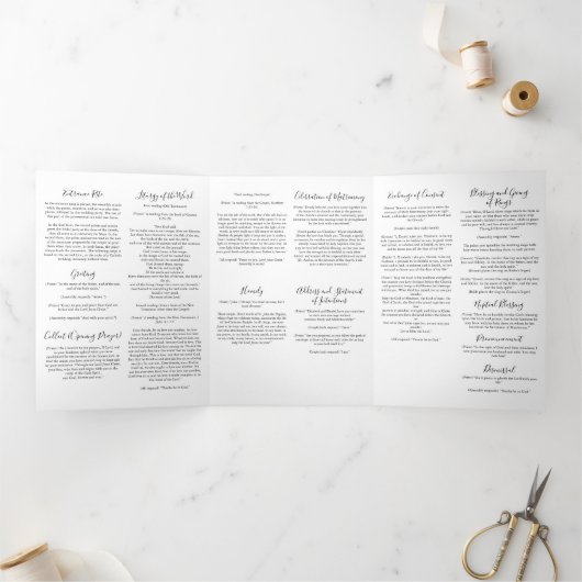 Groen Bloemen Blauw Katholieke Huwelijksmis Drieluik Programma (Binnen)