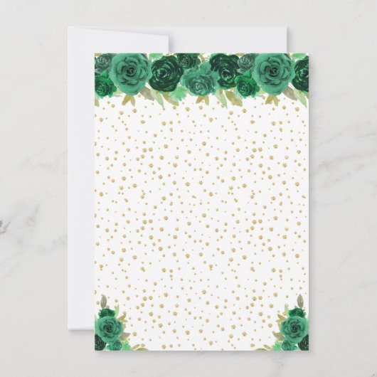 Groen Bloemen Blond Haar Prinses Verjaardagsfeest Bedankkaart (Achterkant)