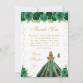 Groen Bloemen Blond Haar Prinses Verjaardagsfeest Bedankkaart (Voorkant)