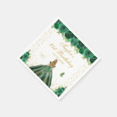 Groen Bloemen Blond Haar Prinses Verjaardagsfeest Servet (Hoek)