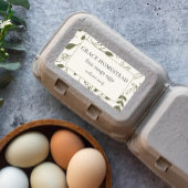 Groen Bloemen Boerderij Kippeei Kartonproduct Etiket