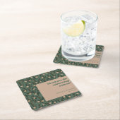 Groen Bloemen Boho Bruiloft Custom Dank u Kartonnen Onderzetters (Insitu)