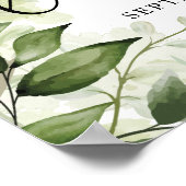 Groen Bloemen Bruids Luncheon Welkomstbord Poster (Hoek)