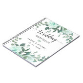 Groen Bloemen Bruiloft Gastenboek Notitieboek (Linkerzijde)