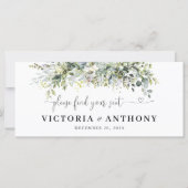 Groen Bloemen Bruiloft Hoofd Tafelteken (Voorkant)